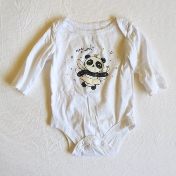 george panda long sleeve bodysuit diaper shirt 0-3 months baby girl - Picture 1 of 7